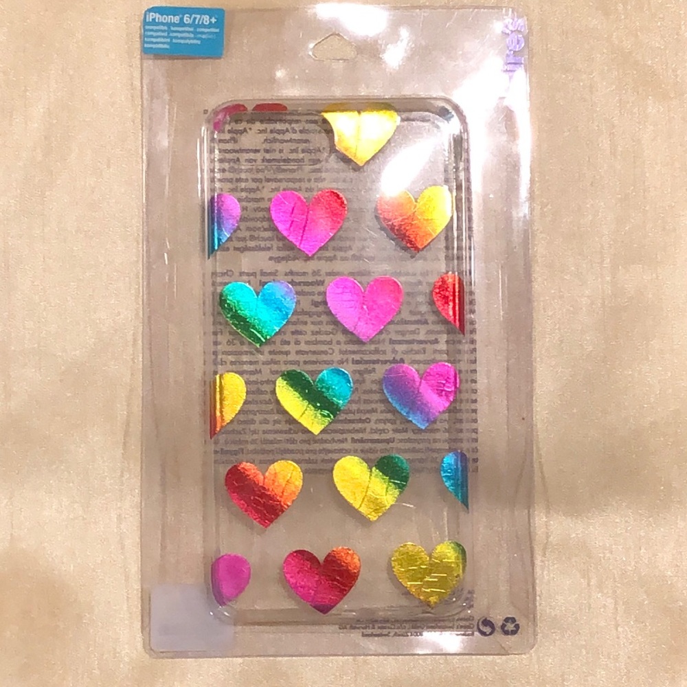 Rainbow hearts iPhone case